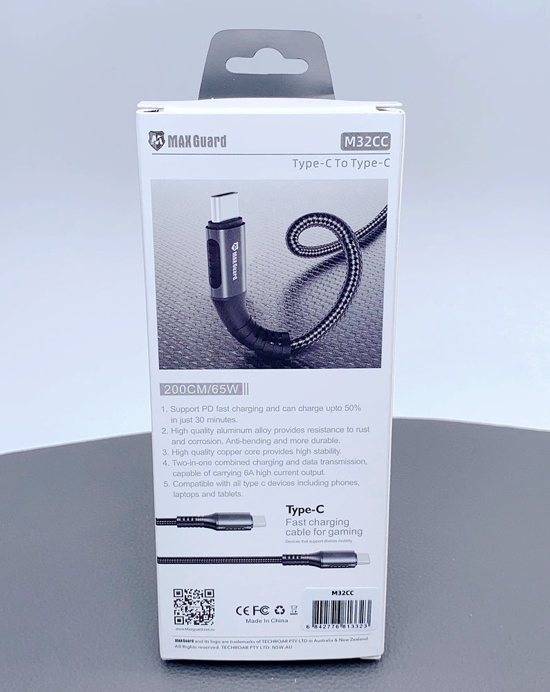 Maxguard 2m PD 65W Type-C to Type-C cable M32CC